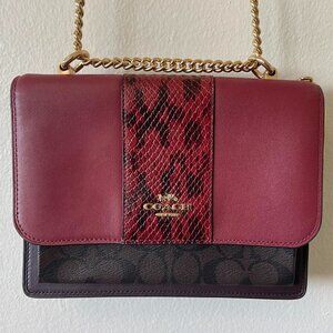 COACH Snake Embossed Klare shoulder crossbody bag